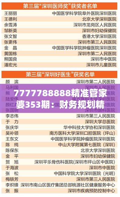 7777788888精準管家婆353期：財務(wù)規(guī)劃精析