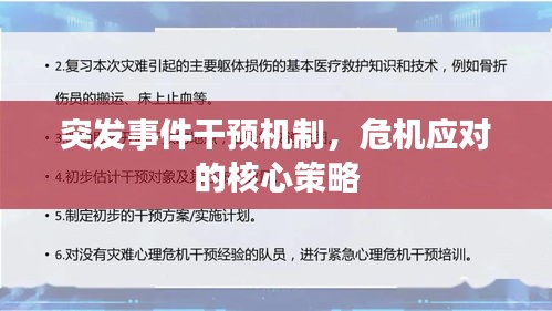 突發(fā)事件干預(yù)機(jī)制，危機(jī)應(yīng)對(duì)的核心策略