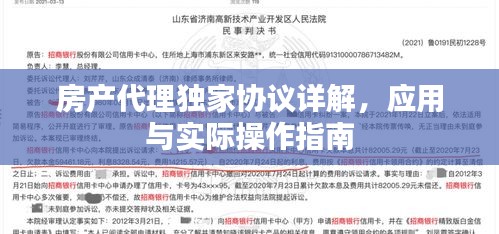 房產(chǎn)代理獨(dú)家協(xié)議詳解，應(yīng)用與實(shí)際操作指南