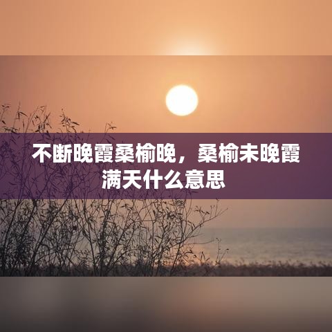 不斷晚霞桑榆晚，桑榆未晚霞滿天什么意思 