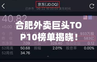 合肥外賣巨頭TOP10榜單揭曉！