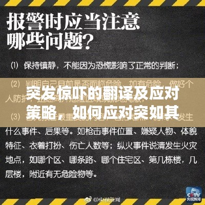 突發(fā)驚嚇的翻譯及應(yīng)對策略，如何應(yīng)對突如其來的驚嚇？