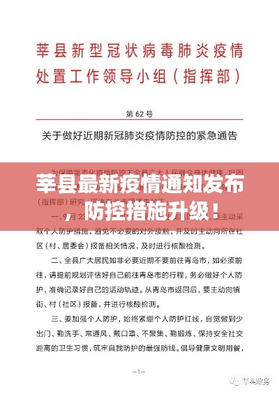 莘縣最新疫情通知發(fā)布，防控措施升級！