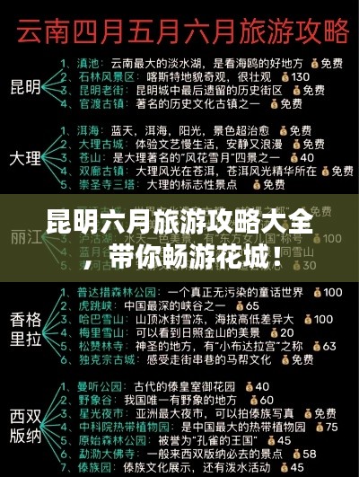 昆明六月旅游攻略大全，帶你暢游花城！