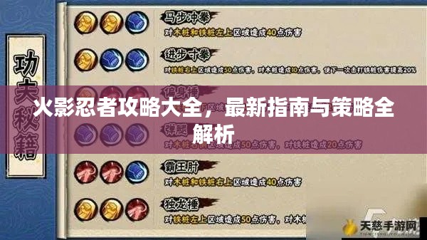 火影忍者攻略大全，最新指南與策略全解析