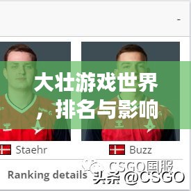 大壯游戲世界，排名與影響力的巔峰對(duì)決！